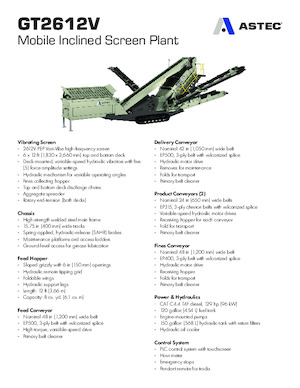 Impianti mobili di setacciatura Astec GT2612V