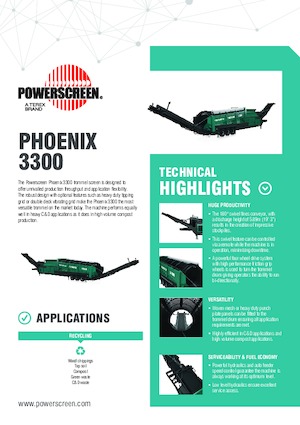 Impianti mobili di setacciatura con tamburo Powerscreen Phoenix 3300