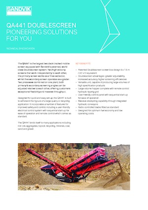 Impianti mobili di setacciatura Sandvik QA 441