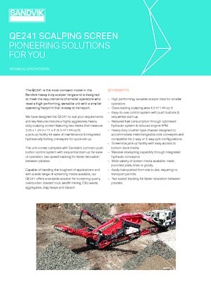 Impianti mobili di setacciatura Sandvik QE241