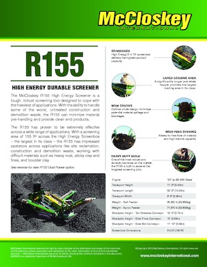 Impianti mobili di setacciatura McCloskey R155