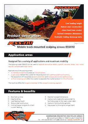 Impianti mobili di setacciatura Rockster RSS410