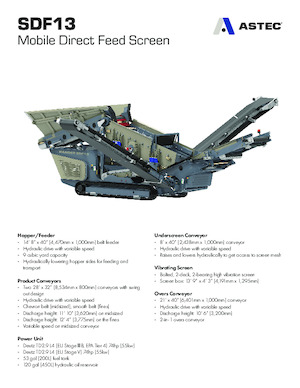Impianti mobili di setacciatura Astec SDF13