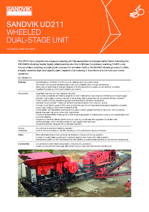 Impianti mobili di setacciatura Sandvik UD211