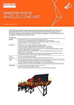 Impianti mobili di setacciatura Sandvik UH316