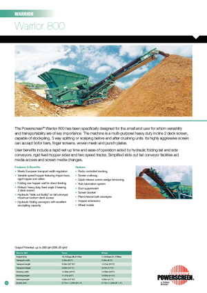 Impianti mobili di setacciatura Powerscreen Warrior 800 Kette
