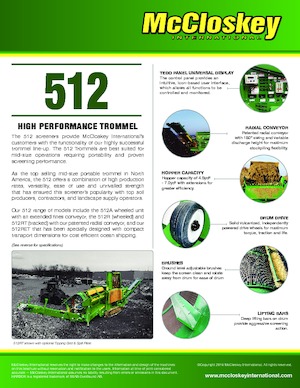 Impianti mobili di setacciatura con tamburo McCloskey 512RET