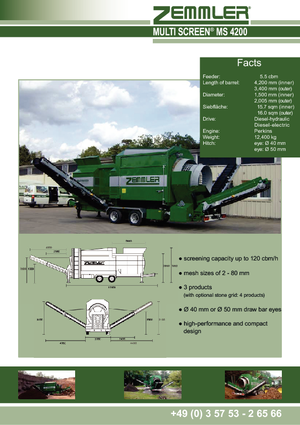 Impianti mobili di setacciatura con tamburo Zemmler MS 4200