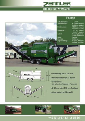 Impianti mobili di setacciatura con tamburo Zemmler MS 4200