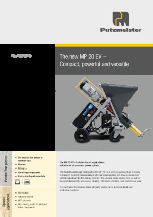 Pompe miscelatrici per malta Putzmeister MP 20 EV