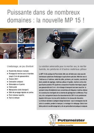 Pompe miscelatrici per malta Putzmeister MP 15