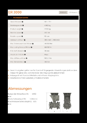 Teste portafresa (idrauliche) montabili Erkat ER 3000