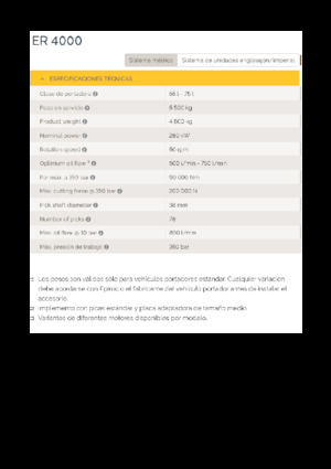 Teste portafresa (idrauliche) montabili Epiroc ER 4000