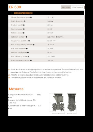 Teste portafresa (idrauliche) montabili Erkat ER 600