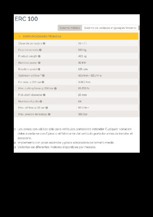 Teste portafresa (idrauliche) montabili Epiroc ERC 100