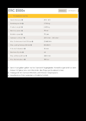 Teste portafresa (idrauliche) montabili Epiroc ERC 1500x