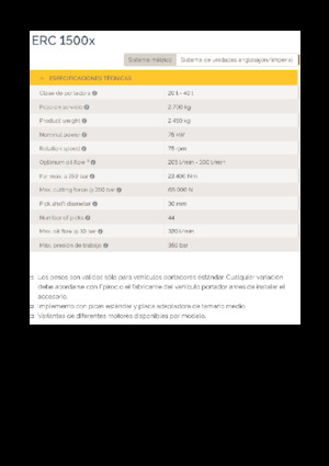 Teste portafresa (idrauliche) montabili Epiroc ERC 1500x
