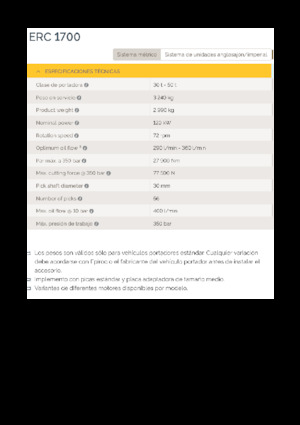 Teste portafresa (idrauliche) montabili Epiroc ERC 1700