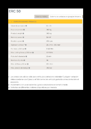 Teste portafresa (idrauliche) montabili Epiroc ERC 50