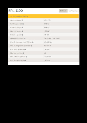 Teste portafresa (idrauliche) montabili Epiroc ERL 1100