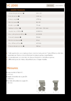 Teste portafresa (idrauliche) montabili Erkat VC 2000-3X