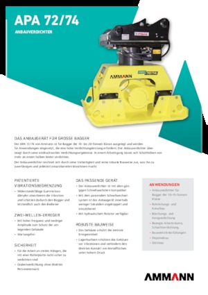 Piastre vibranti montabili Ammann APA 7274