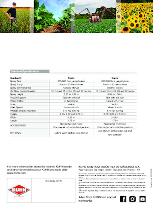 Irroratrice con barra montabile Kuhn Gardien H 800