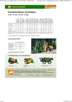 Irroratrice con barra montabile Amazone UF 1201 (12,5)