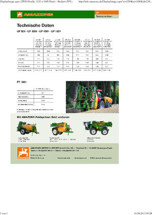 Irroratrice con barra montabile Amazone UF 1801 (18)