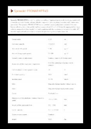 Spanditrici applicabili Pronar KPT 40 