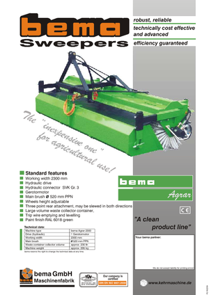 Spazzatrici stradali frontali Bema Agrar 2300