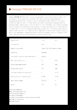 Spazzatrici stradali frontali Pronar ZM-S 25