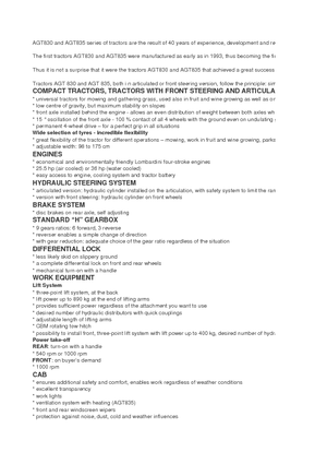 Trattori per uso municipale AGT AGT 835 T