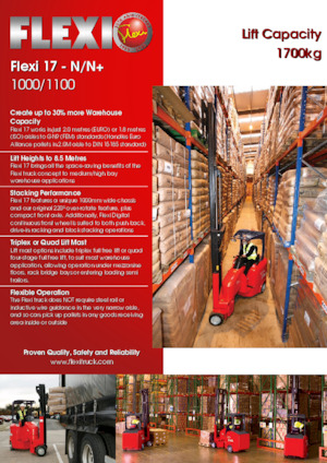 Carrelli elevatori per corsie strette VNA Flexi 17N