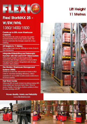 Carrelli elevatori per corsie strette VNA Flexi StorMAX 25 W