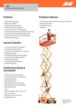 Piattaforme aeree verticali a pantografo su ruote JLG 10RS