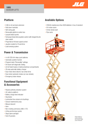 Piattaforme aeree verticali a pantografo su ruote JLG 10RS