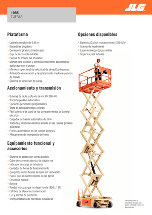 Piattaforme aeree verticali a pantografo su ruote JLG 10RS