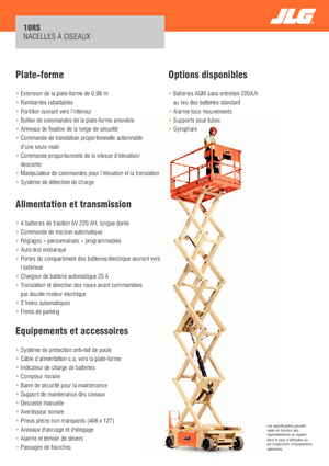 Piattaforme aeree verticali a pantografo su ruote JLG 10RS