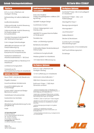 Piattaforme aeree articolate gommate JLG 1250AJP