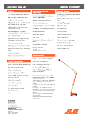 Piattaforme aeree articolate gommate JLG 1250AJP