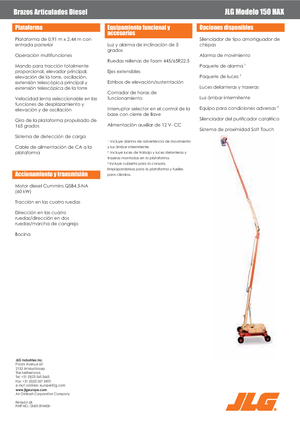 Piattaforme aeree articolate gommate JLG 150HAX 4x4x4