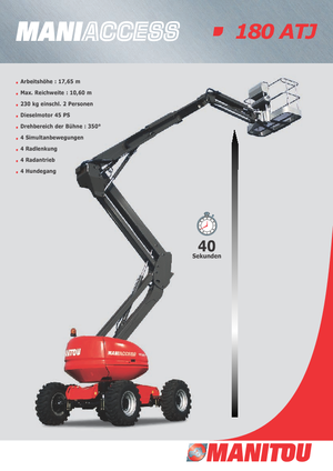 Piattaforme aeree articolate gommate Manitou 180 ATJ
