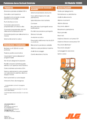 Piattaforme aeree verticali a pantografo su ruote JLG 1930ES