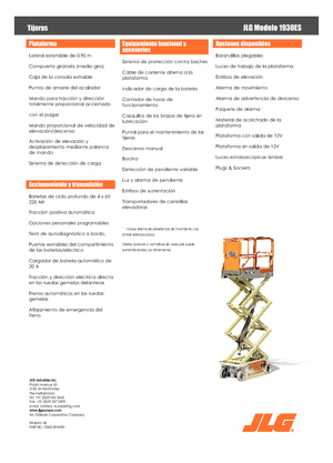 Piattaforme aeree verticali a pantografo su ruote JLG 1930ES