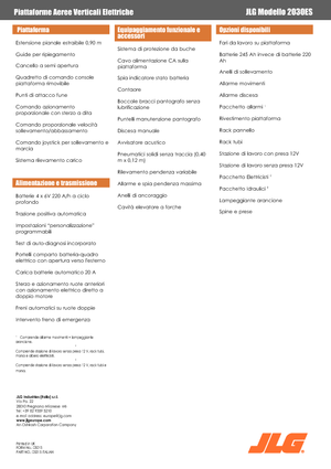 Piattaforme aeree verticali a pantografo su ruote JLG 2030 ES