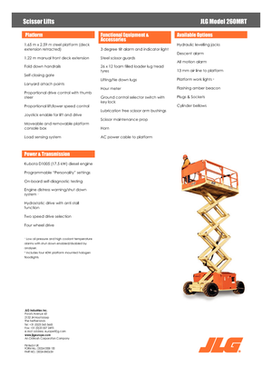 Piattaforme aeree verticali a pantografo su ruote JLG 260MRTA