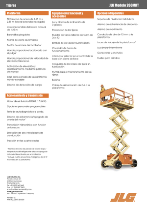 Piattaforme aeree verticali a pantografo su ruote JLG 260MRTA