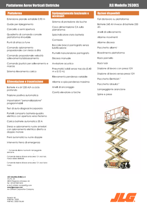 Piattaforme aeree verticali a pantografo su ruote JLG 2630 ES