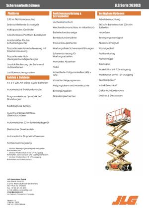 Piattaforme aeree verticali a pantografo su ruote JLG 2630 ES